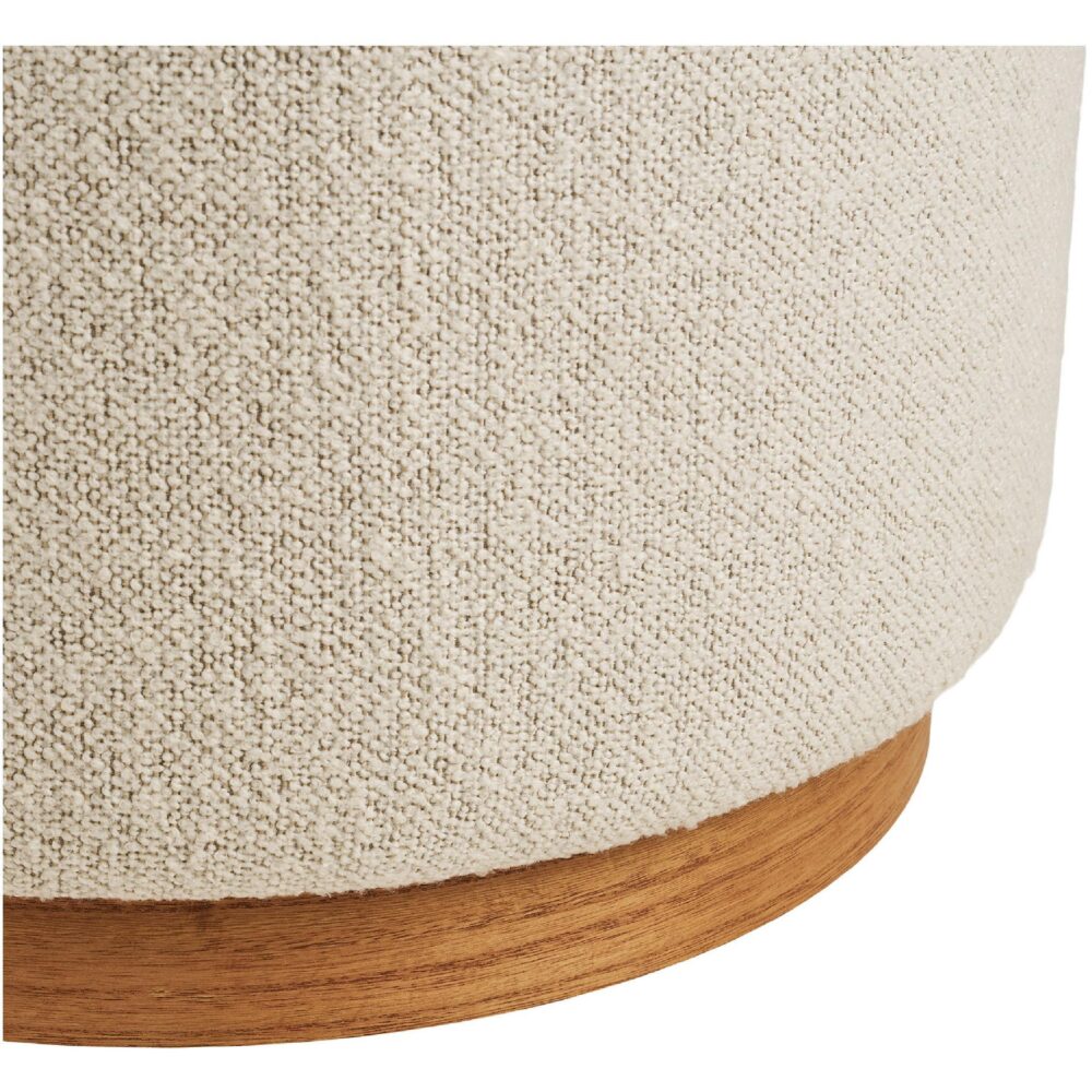 beige ronde poef hocker afbeelding 3