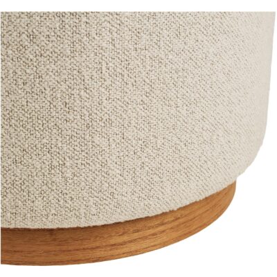 beige ronde poef hocker afbeelding 3