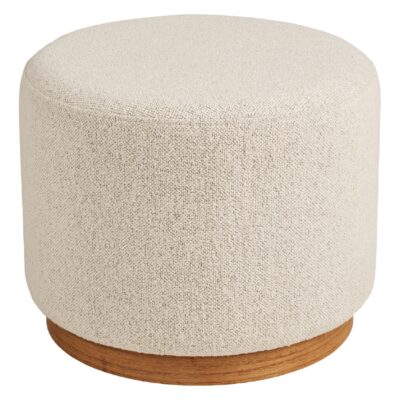 beige ronde poef hocker afbeelding 1