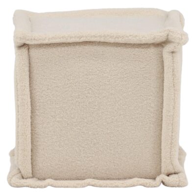 witte vierkante fleece poef afbeelding 1