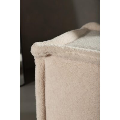 witte vierkante fleece poef afbeelding 5