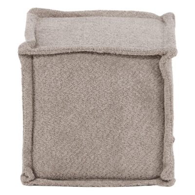 lichtgrijze bouclé zitpoef vierkant afbeelding 1