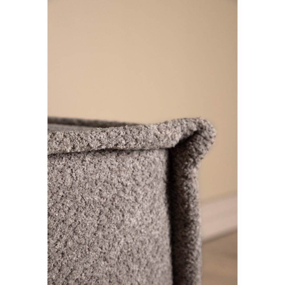 lichtgrijze bouclé zitpoef vierkant afbeelding 6