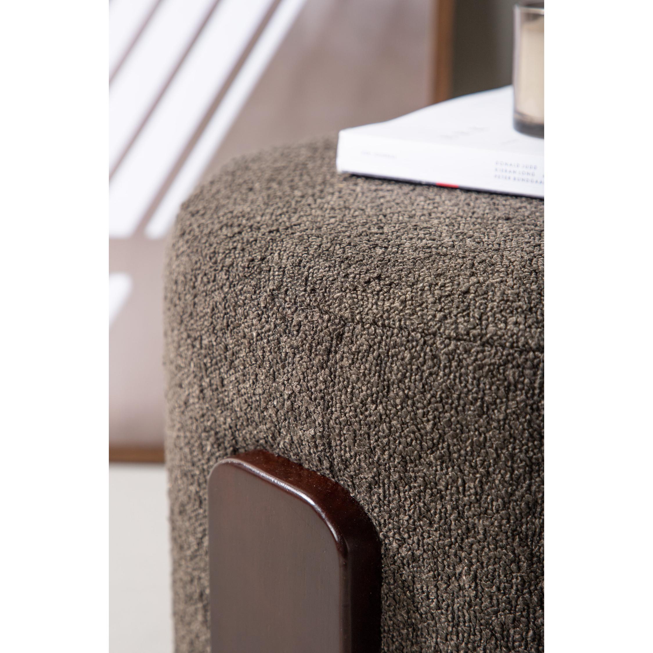 ronde bouclé poef hocker donkergrijs afbeelding 5