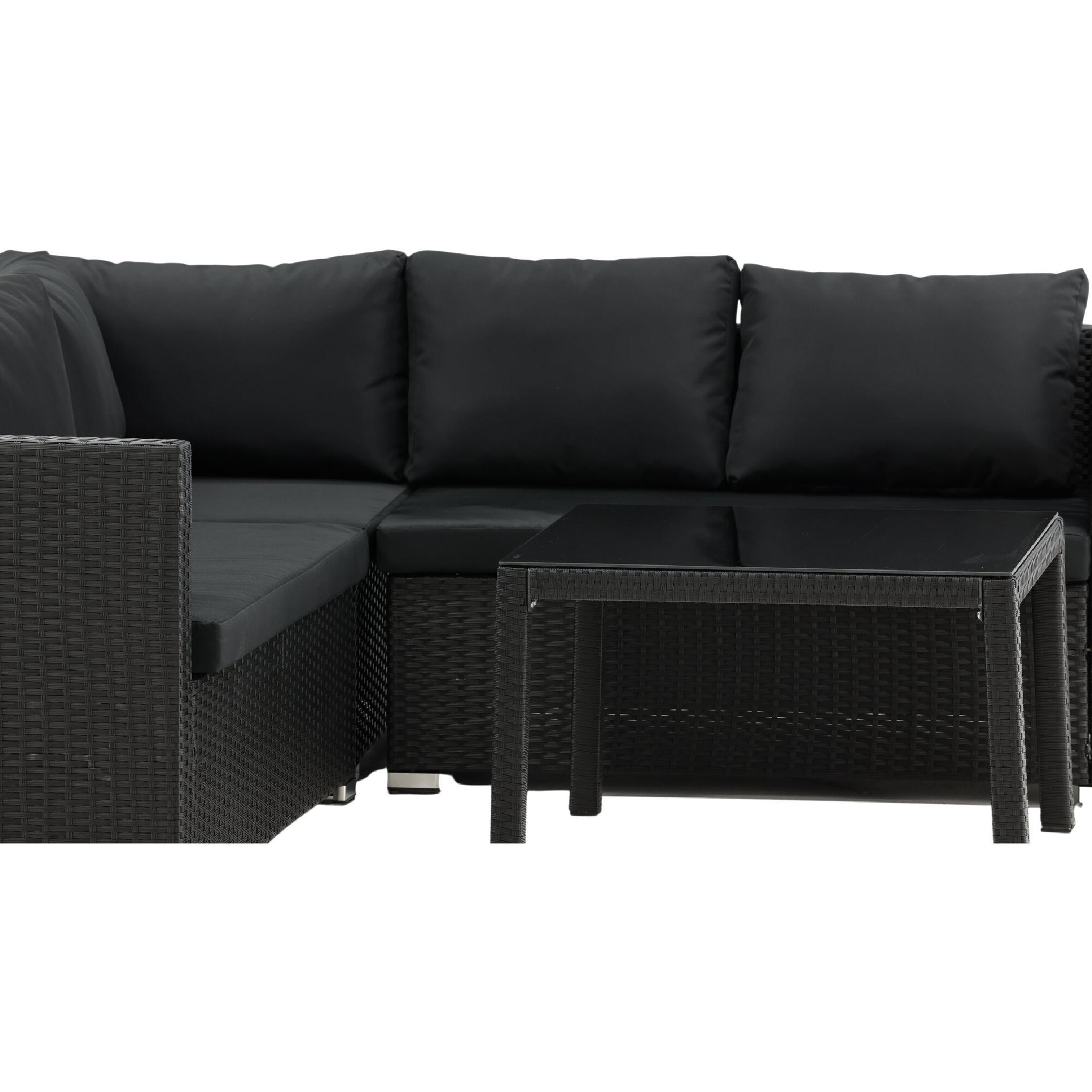 zwarte kunstrotan loungeset Fiska afbeelding 6