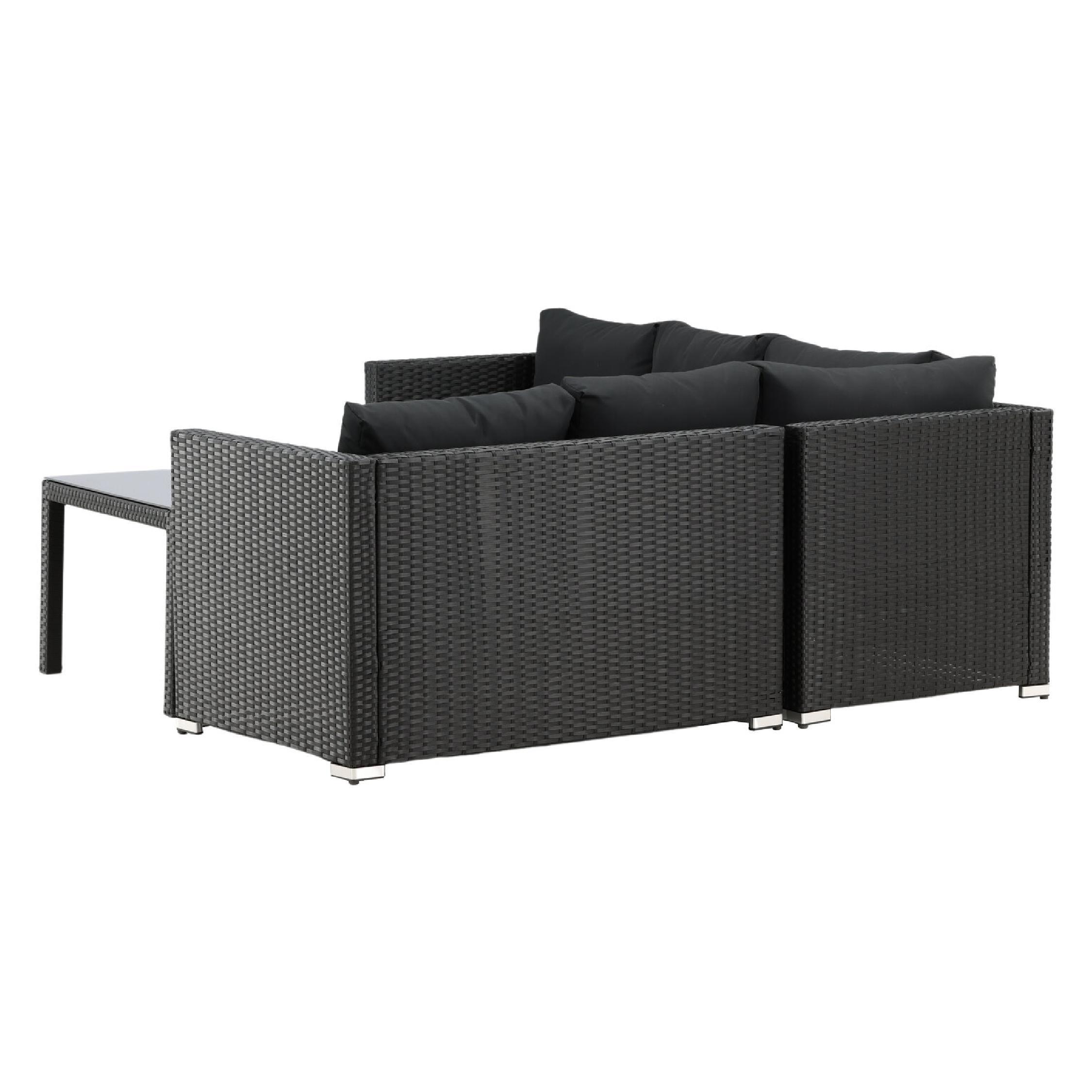 zwarte kunstrotan loungeset Fiska afbeelding 3