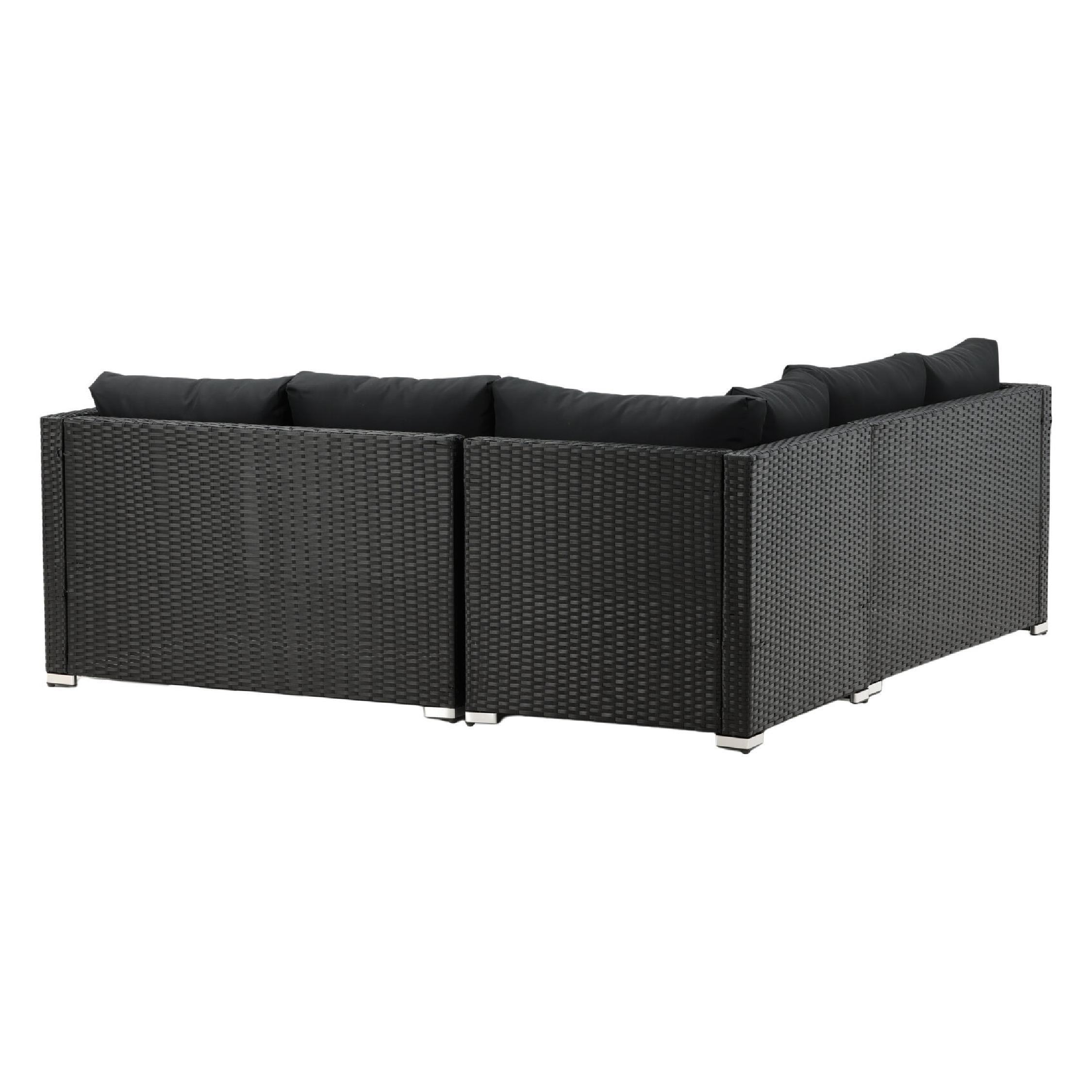 zwarte kunstrotan loungeset Fiska afbeelding 5