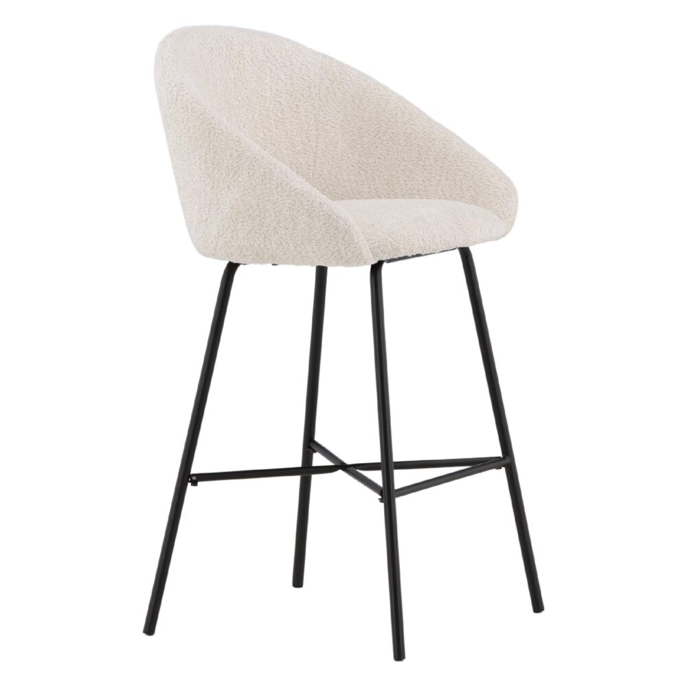 witte teddy barkrukken set van 2 afbeelding 3