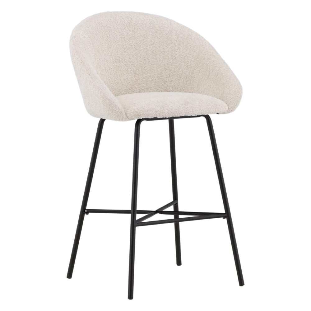 witte teddy barkrukken set van 2 afbeelding 4