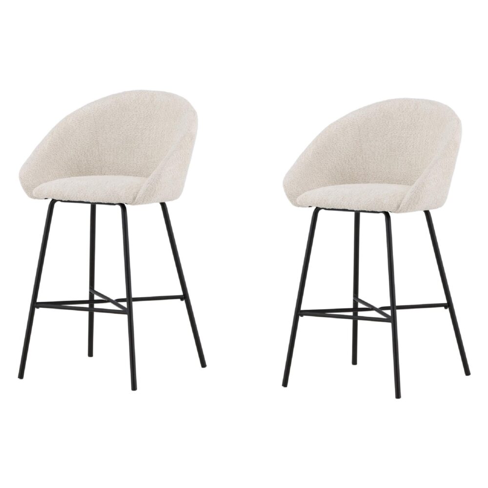 witte teddy barkrukken set van 2 afbeelding 1