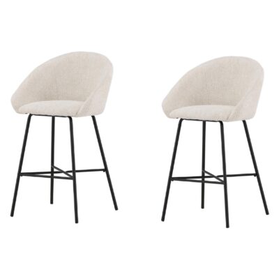 witte teddy barkrukken set van 2 afbeelding 1