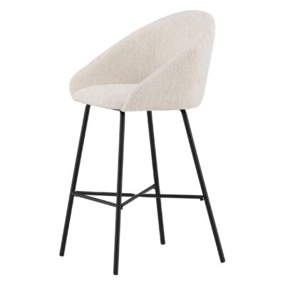 witte teddy barkrukken set van 2 afbeelding 7