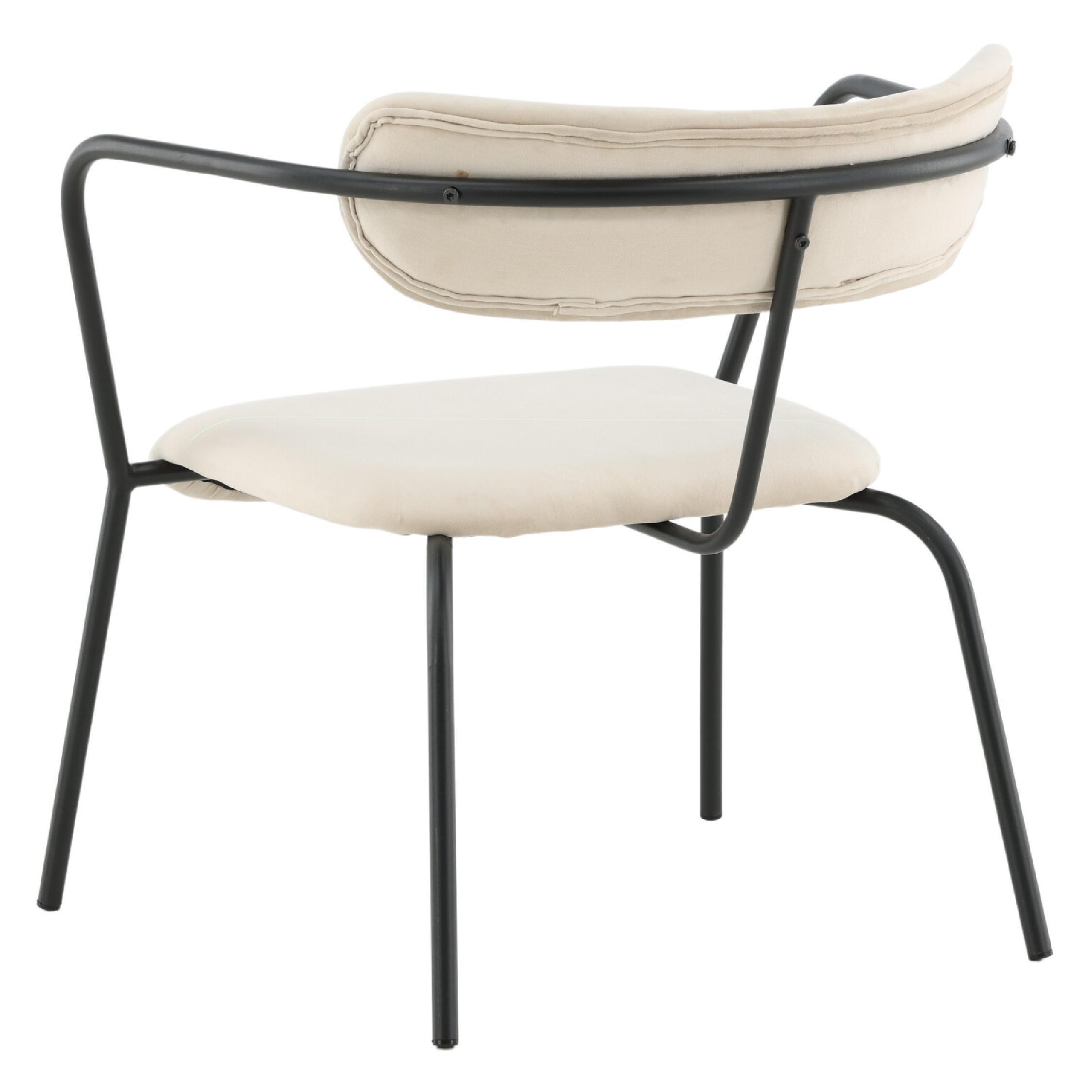 beige velvet fauteuil met armleuning afbeelding 6