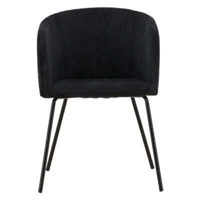 zwarte ribstof eetkamerstoel Sia afbeelding 1