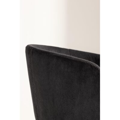 zwarte ribstof eetkamerstoel Sia afbeelding 9