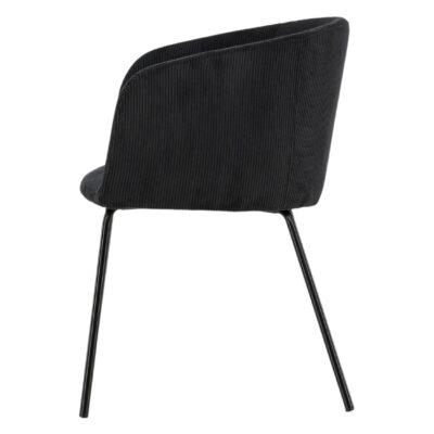 zwarte ribstof eetkamerstoel Sia afbeelding 4