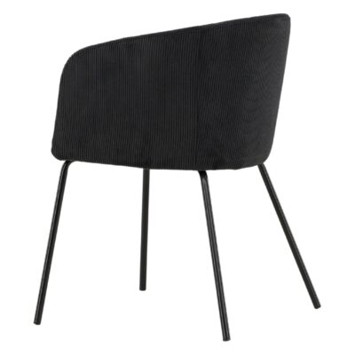 zwarte ribstof eetkamerstoel Sia afbeelding 5