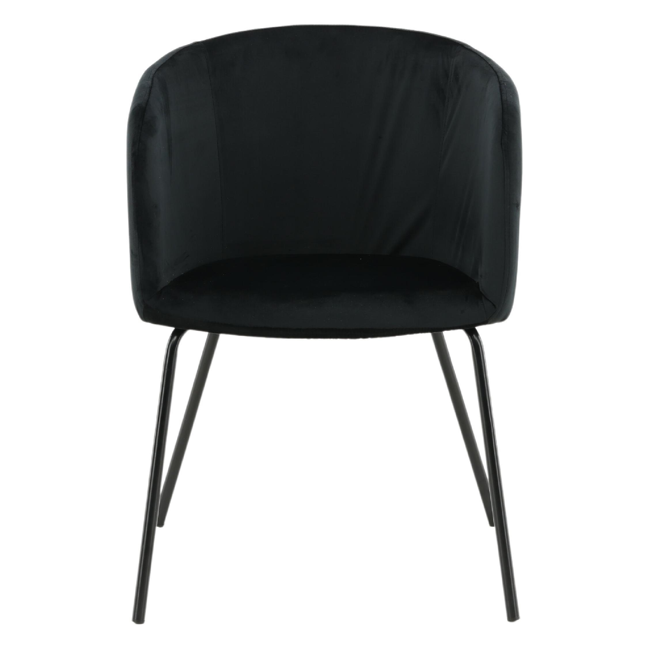 velvet eetkamerstoel zwart Sia afbeelding 1