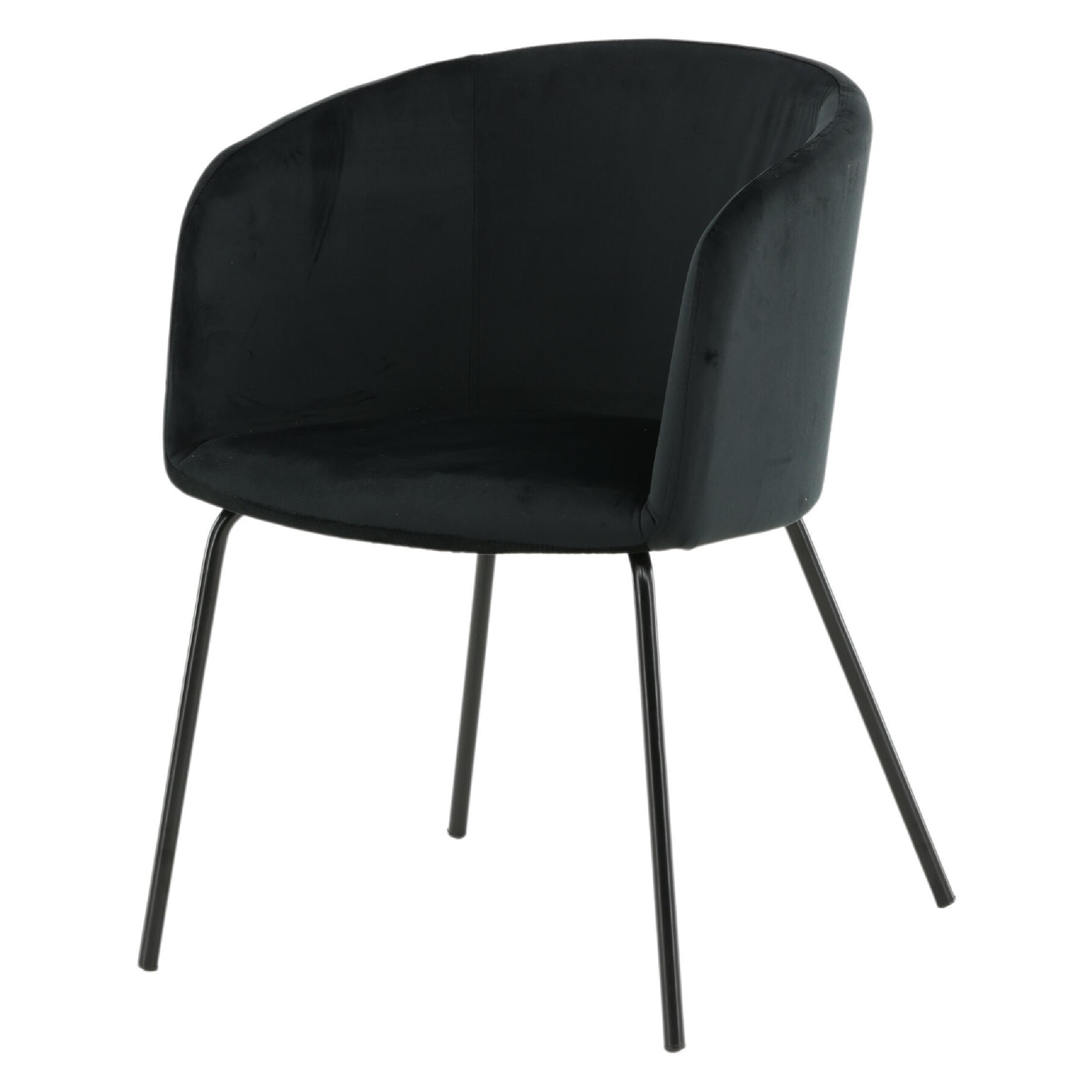 velvet eetkamerstoel zwart Sia afbeelding 2