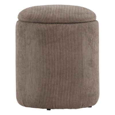 bruine ribfluwelen opbergpoef afbeelding 1