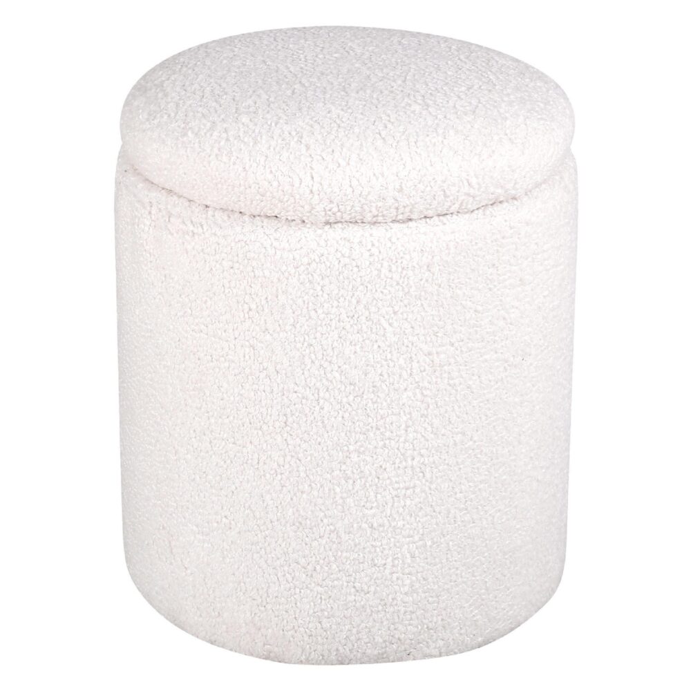 ronde teddy opbergpoef offwhite afbeelding 1