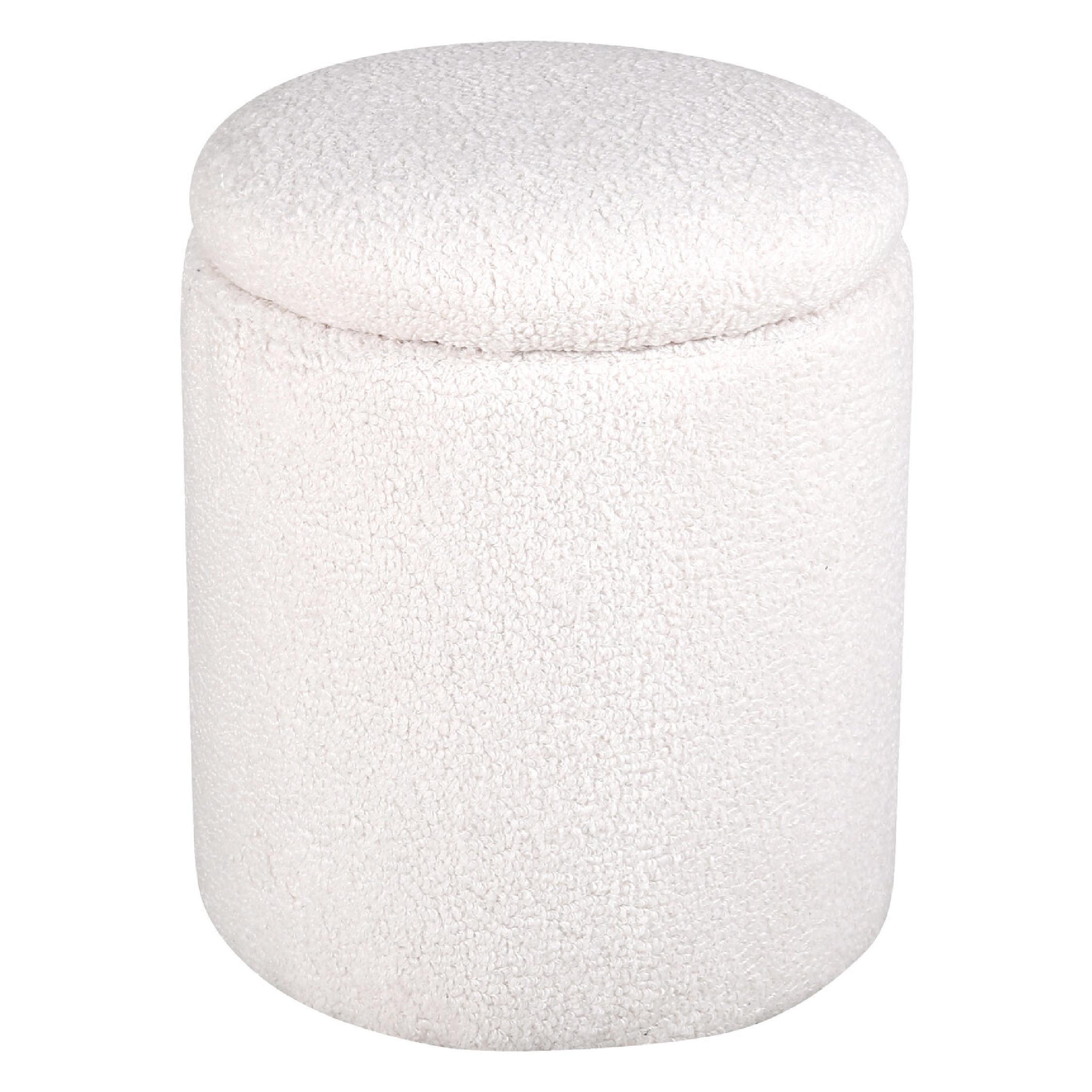 ronde teddy opbergpoef offwhite afbeelding 1