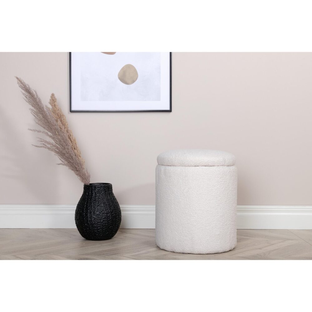 ronde teddy opbergpoef offwhite afbeelding 5