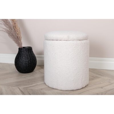 ronde teddy opbergpoef offwhite afbeelding 6