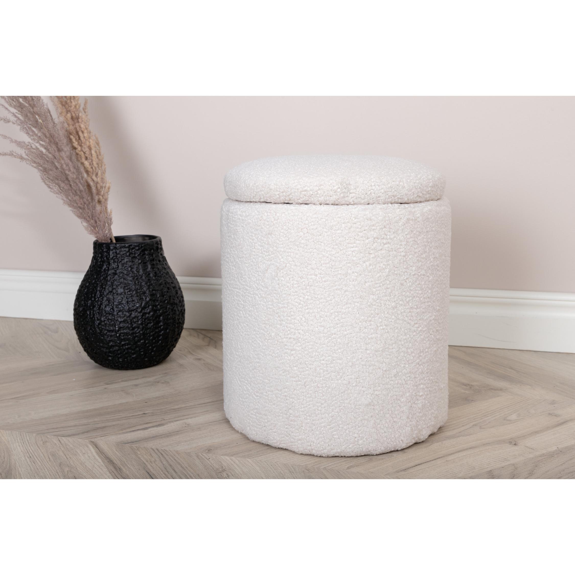 ronde teddy opbergpoef offwhite afbeelding 6