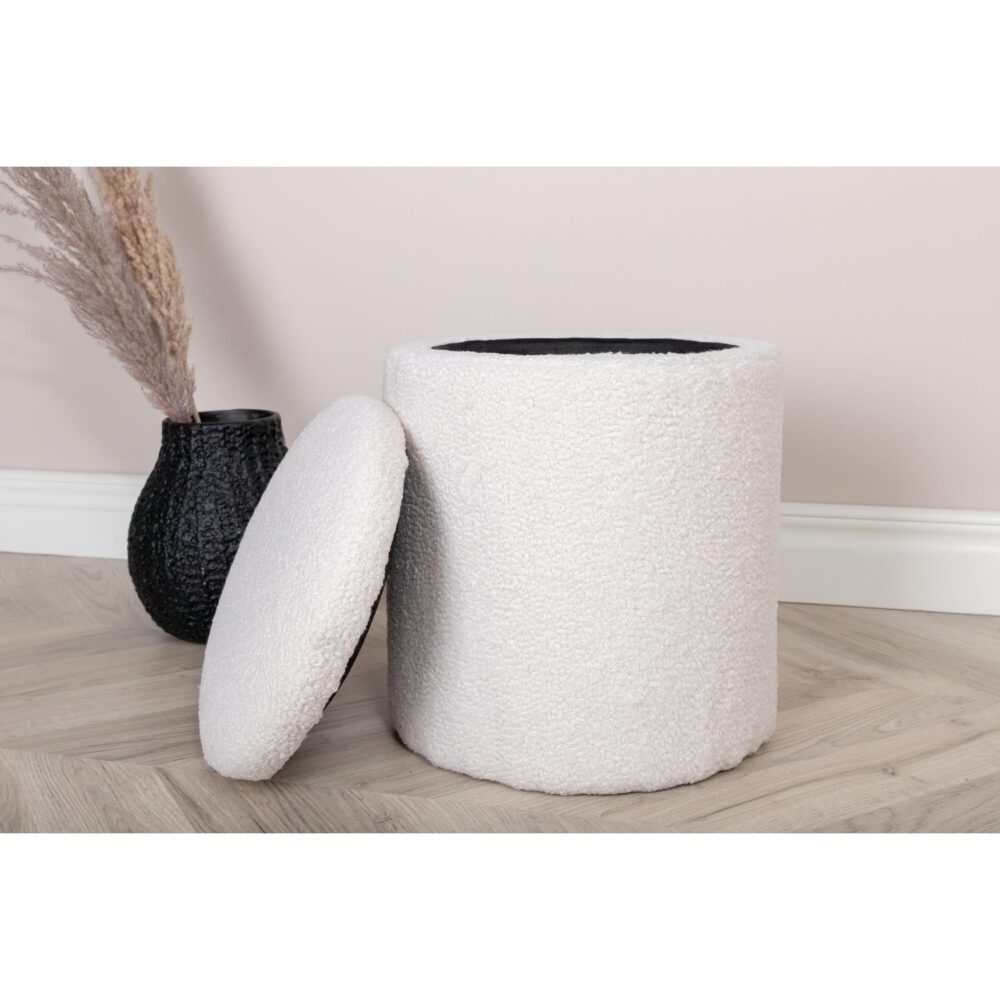 ronde teddy opbergpoef offwhite afbeelding 7