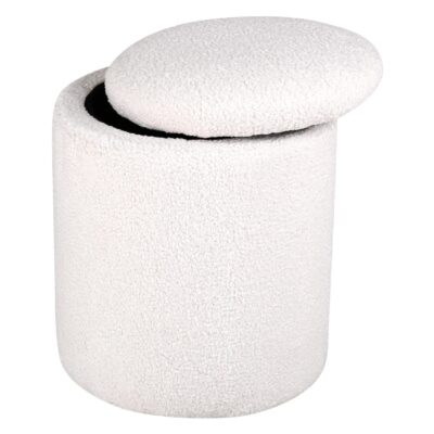 ronde teddy opbergpoef offwhite afbeelding 2