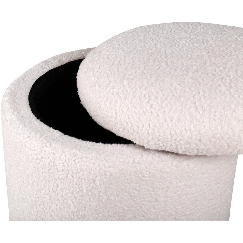 ronde teddy opbergpoef offwhite afbeelding 3