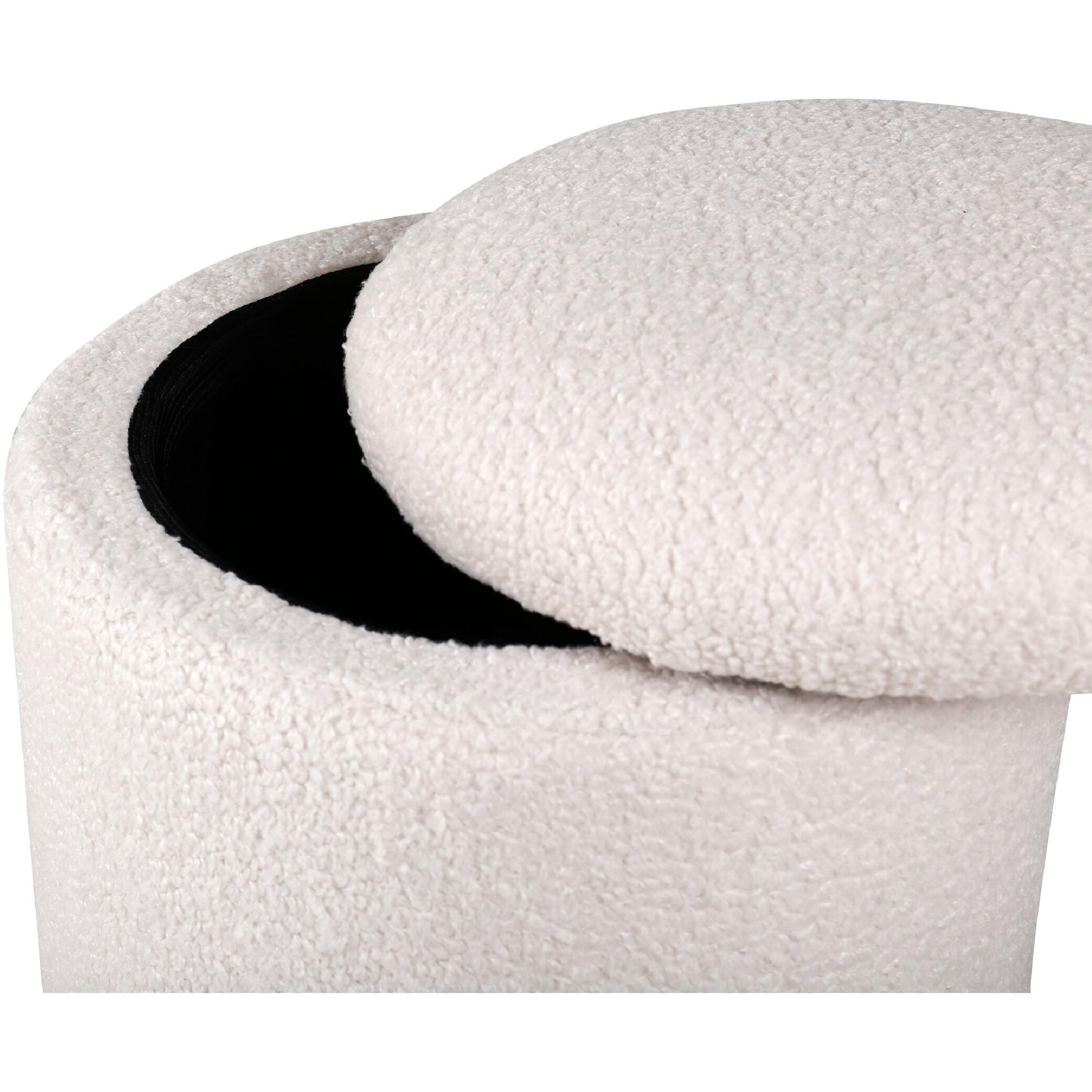 ronde teddy opbergpoef offwhite afbeelding 3