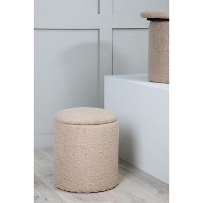 beige teddy poef met opbergruimte afbeelding 6