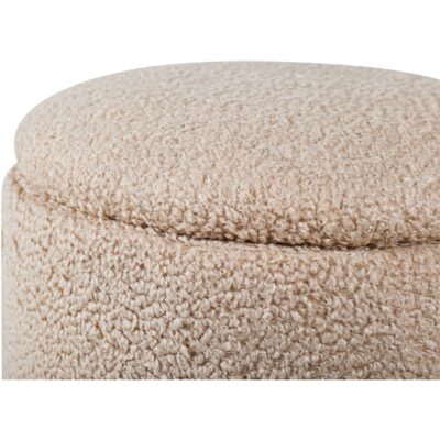 beige teddy poef met opbergruimte afbeelding 4