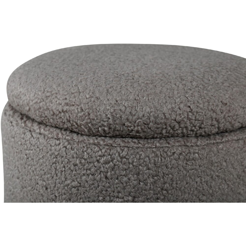 grijze teddy poef met opbergruimte afbeelding 4