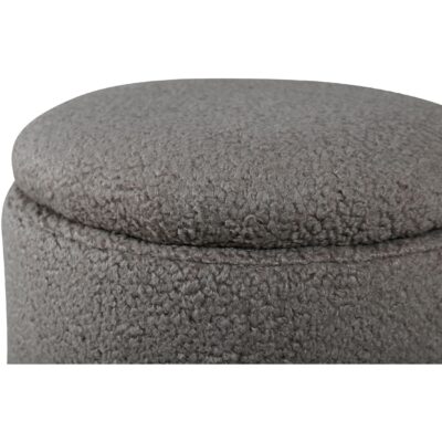 grijze teddy poef met opbergruimte afbeelding 4
