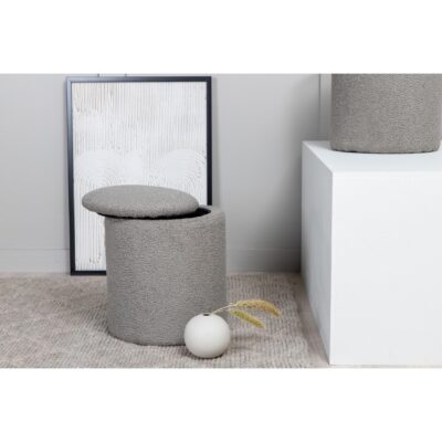 grijze teddy poef met opbergruimte afbeelding 6