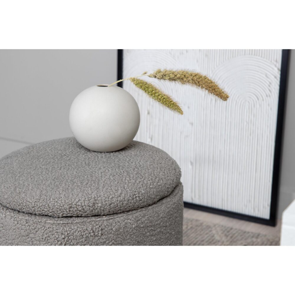 grijze teddy poef met opbergruimte afbeelding 8