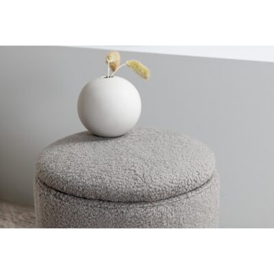 grijze teddy poef met opbergruimte afbeelding 9
