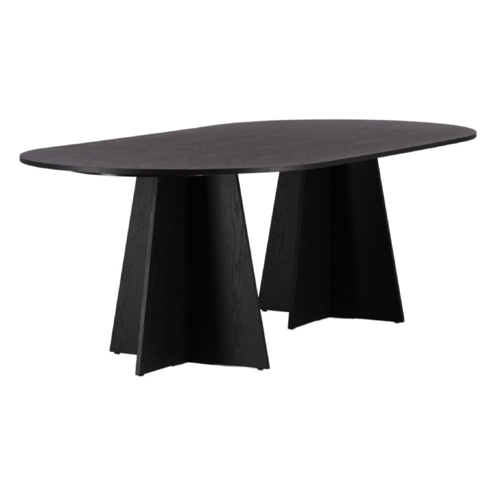 ovale zwarte eettafel Kuna 230x115 afbeelding 3