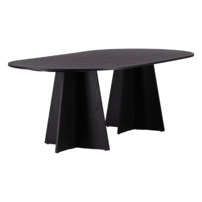 ovale zwarte eettafel Kuna 230x115 afbeelding 3
