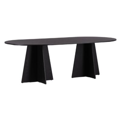 ovale zwarte eettafel Kuna 230x115 afbeelding 4