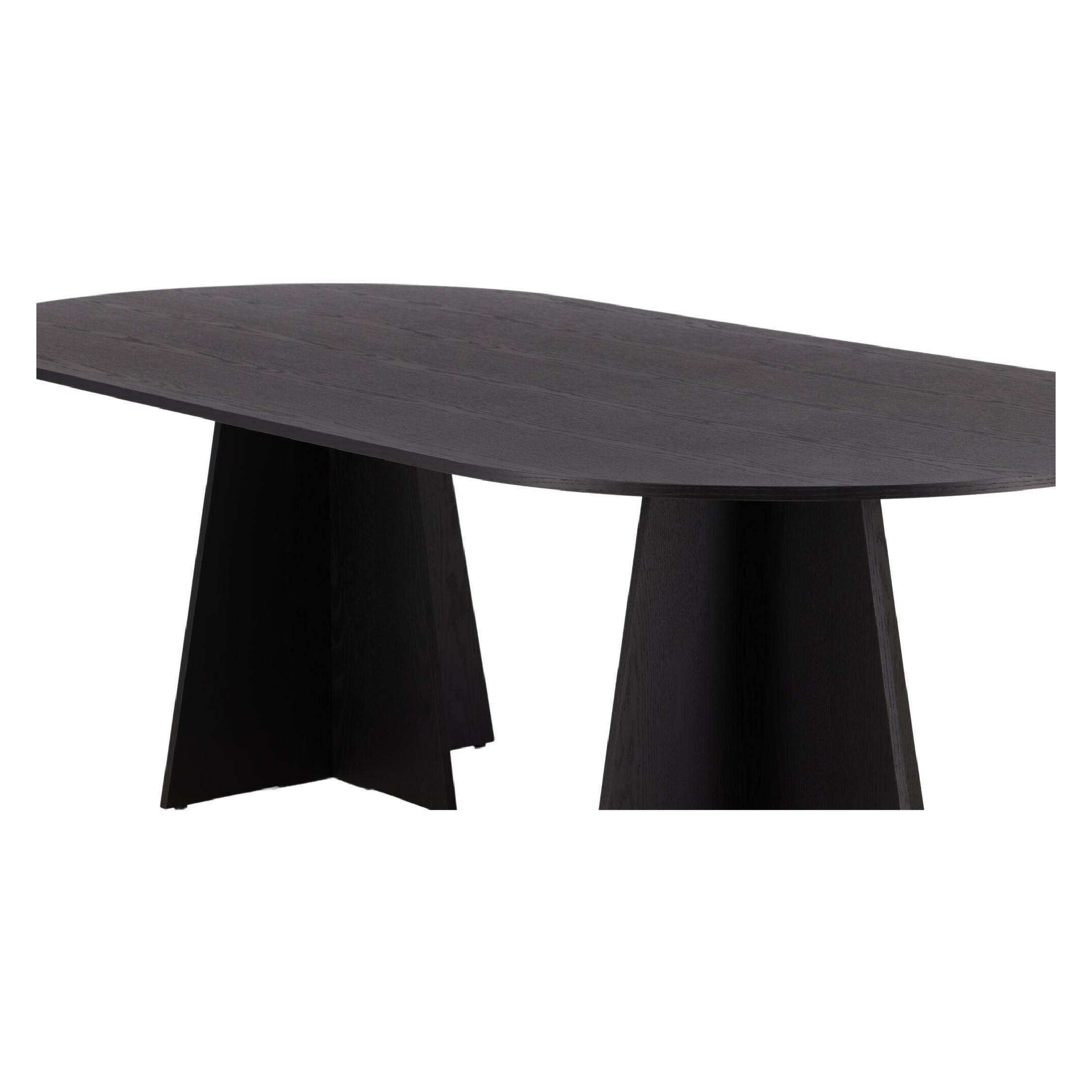 ovale zwarte eettafel Kuna 230x115 afbeelding 5