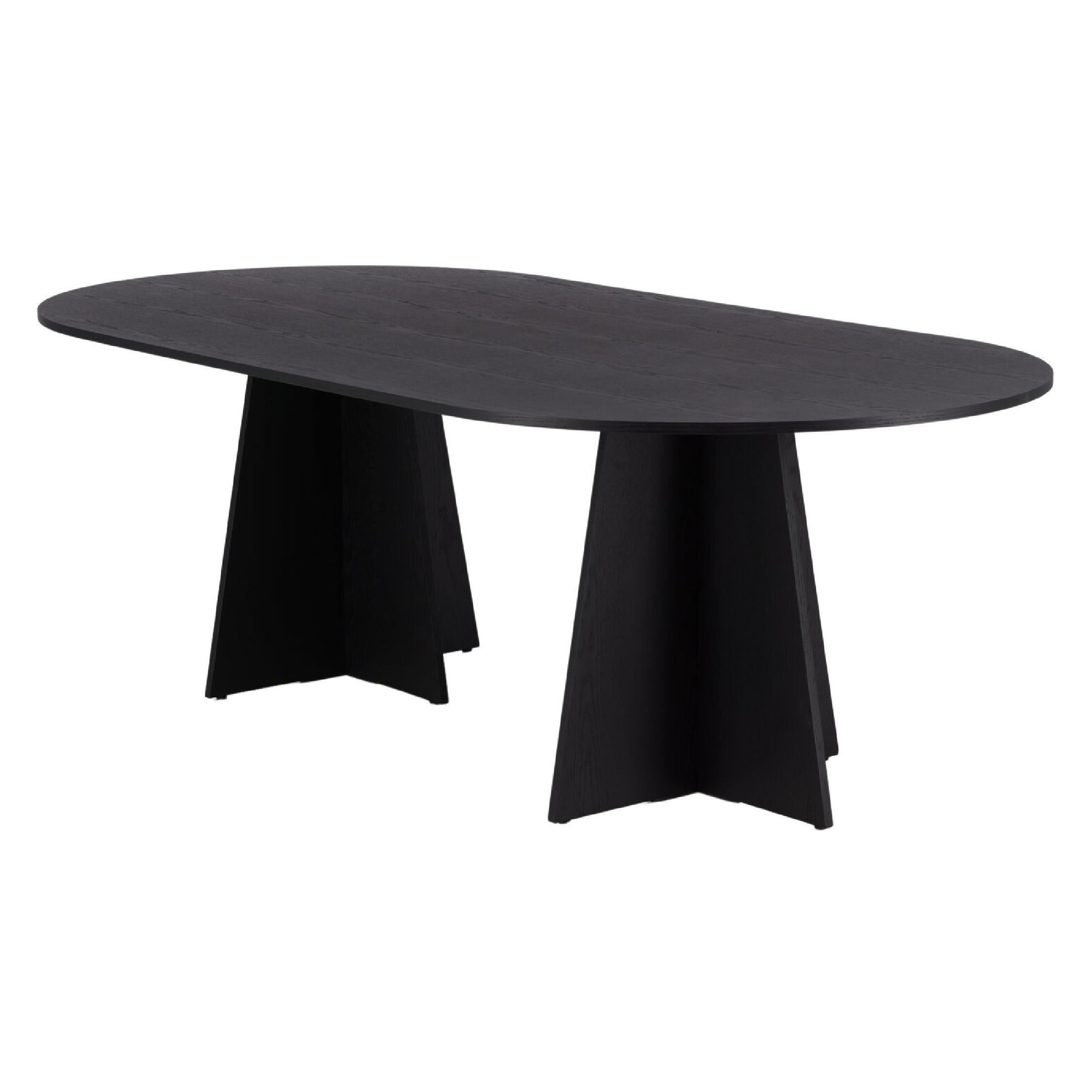 ovale zwarte eettafel Kuna 230x115 afbeelding 1