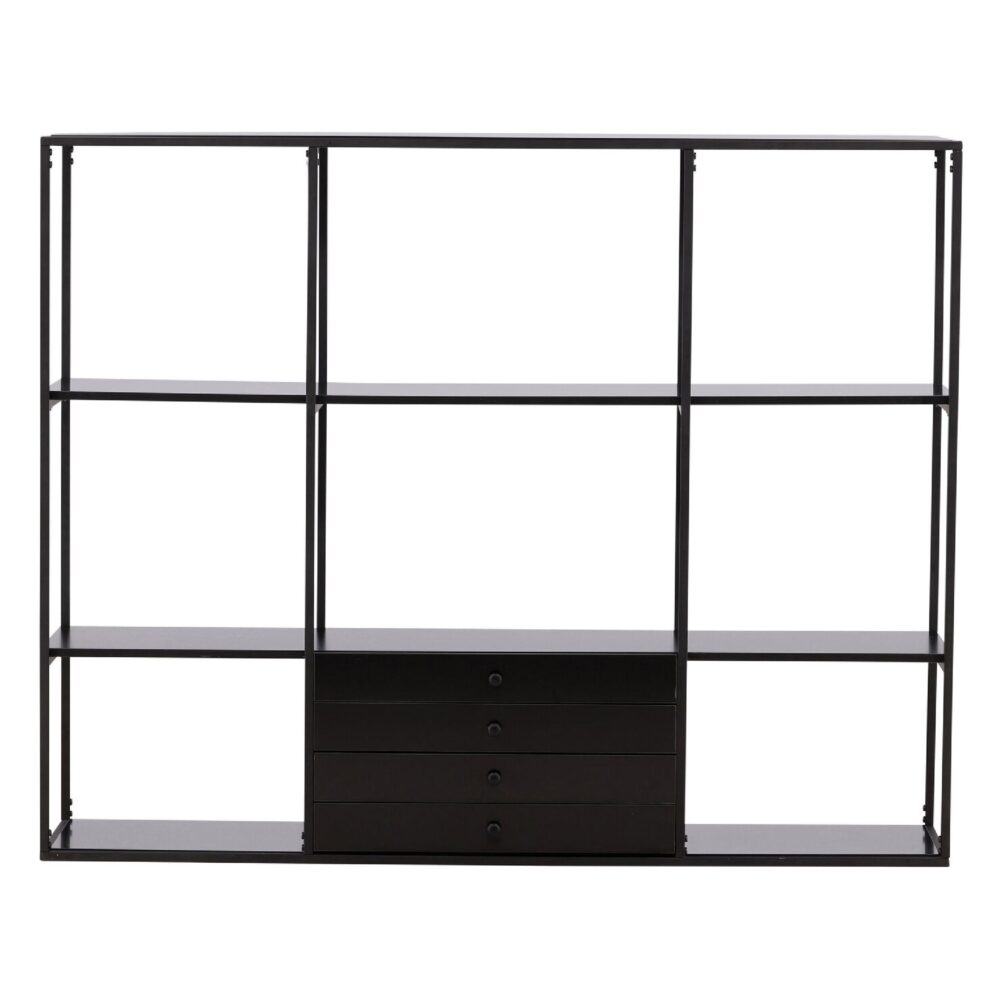 zwarte boekenkast met open vakken afbeelding 2