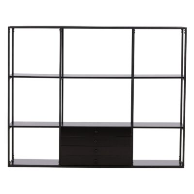 zwarte boekenkast met open vakken afbeelding 2