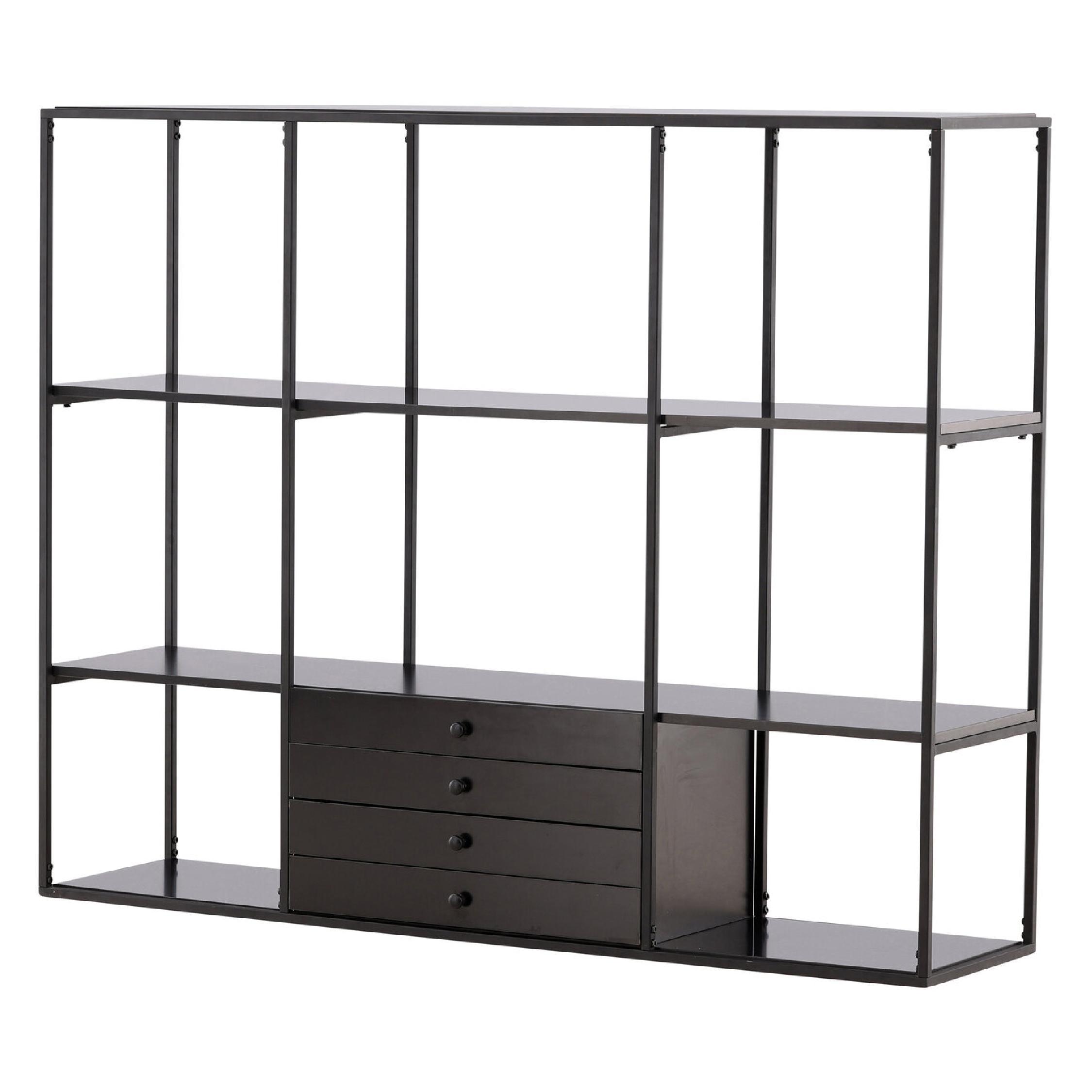 zwarte boekenkast met open vakken afbeelding 1