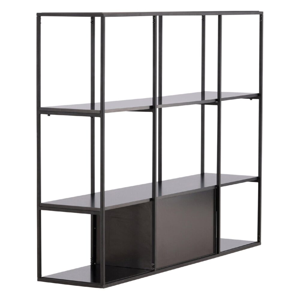 zwarte boekenkast met open vakken afbeelding 5