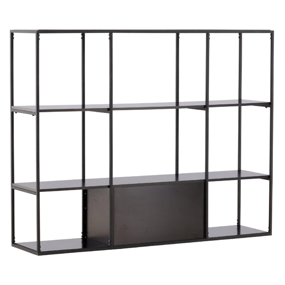 zwarte boekenkast met open vakken afbeelding 6